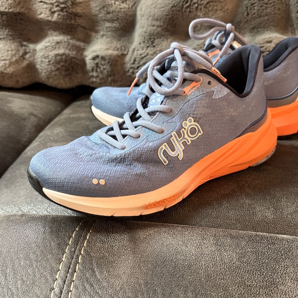 Ryka Women's Athletic Sneakers - Light Blue and Orange